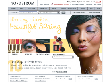 Nordstrom.com Beauty Category Design