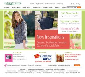 ColdWater Creek website redesign